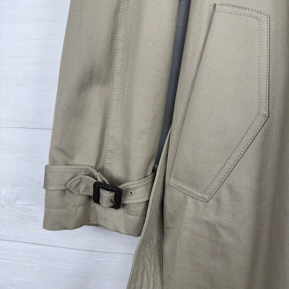 Banana Republic Classic Trench Coat Women M Double Breasted Belted Khaki Midi - Picture 4 of 16